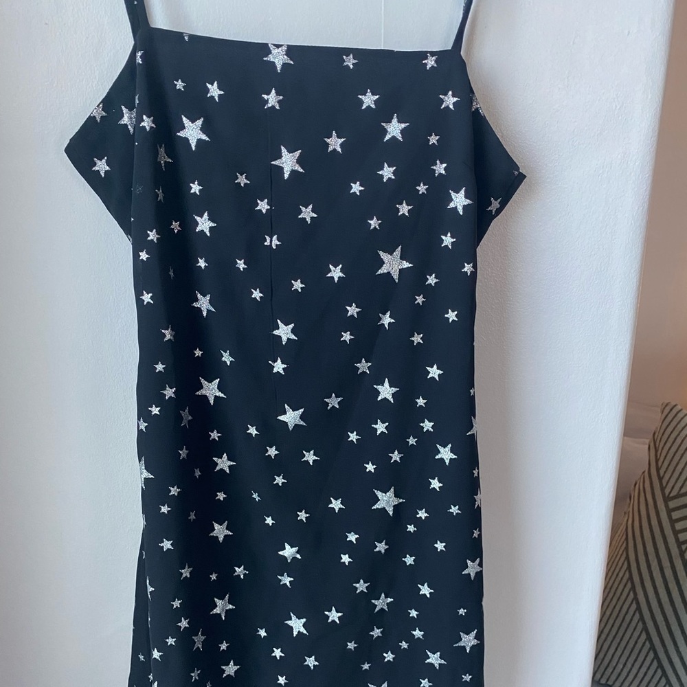 Lulus Black/Star Glitter Dress